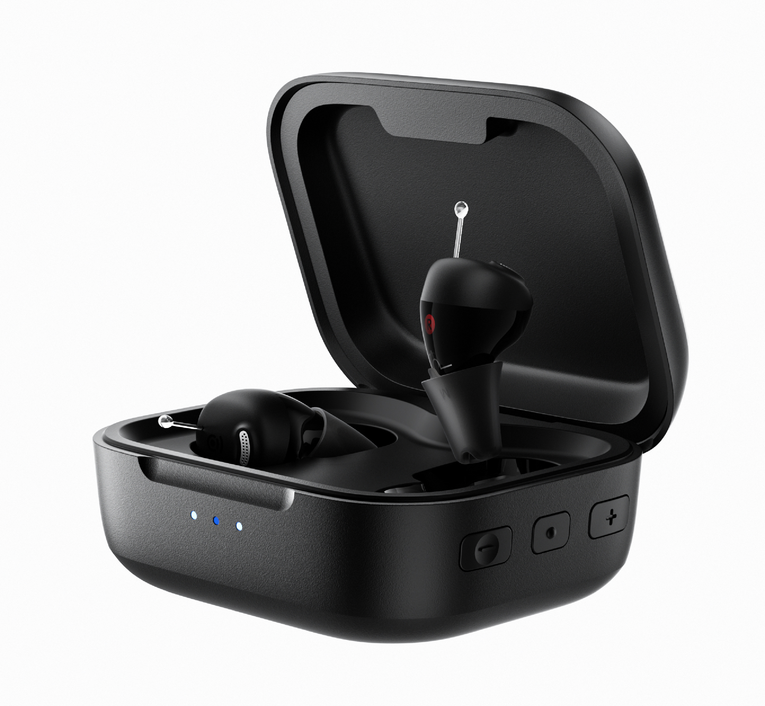 Cearvol Nano Small Hearing Aids with UV Clean and One-case Control - midnight (2)