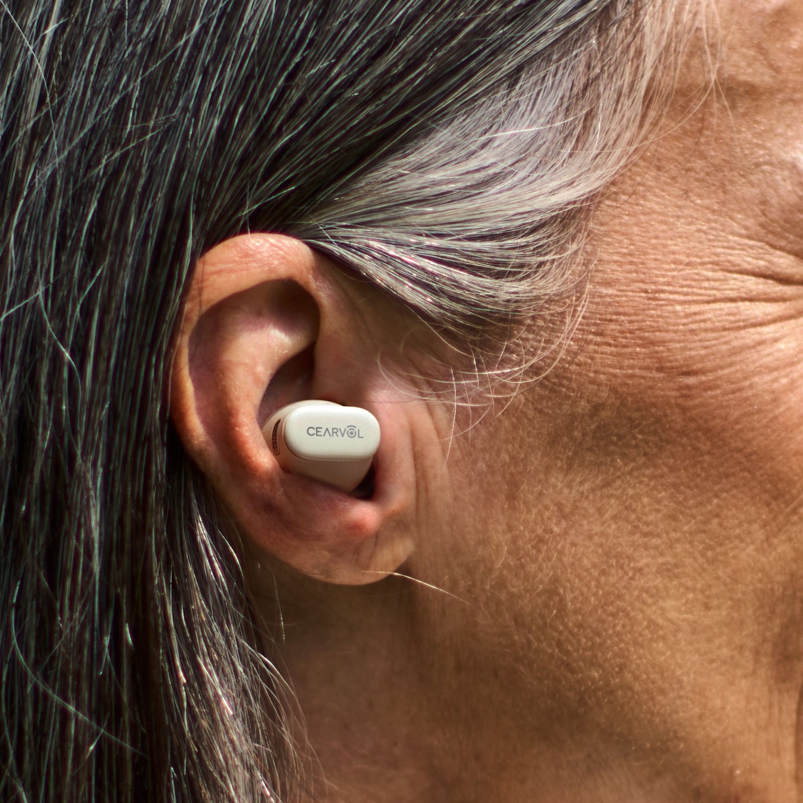 Cearvol Wave Lite AI Hearing Aids with Fabric Case  - Starlight (in the ear)