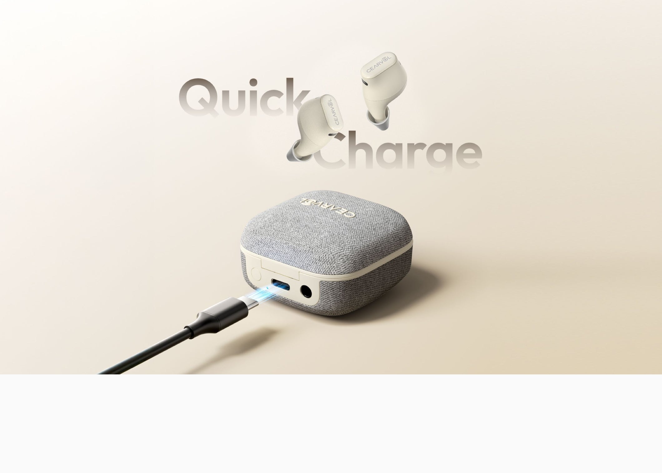 Cearvol Wave Lite AI Hearing Aids with Fabric Case - Starlight